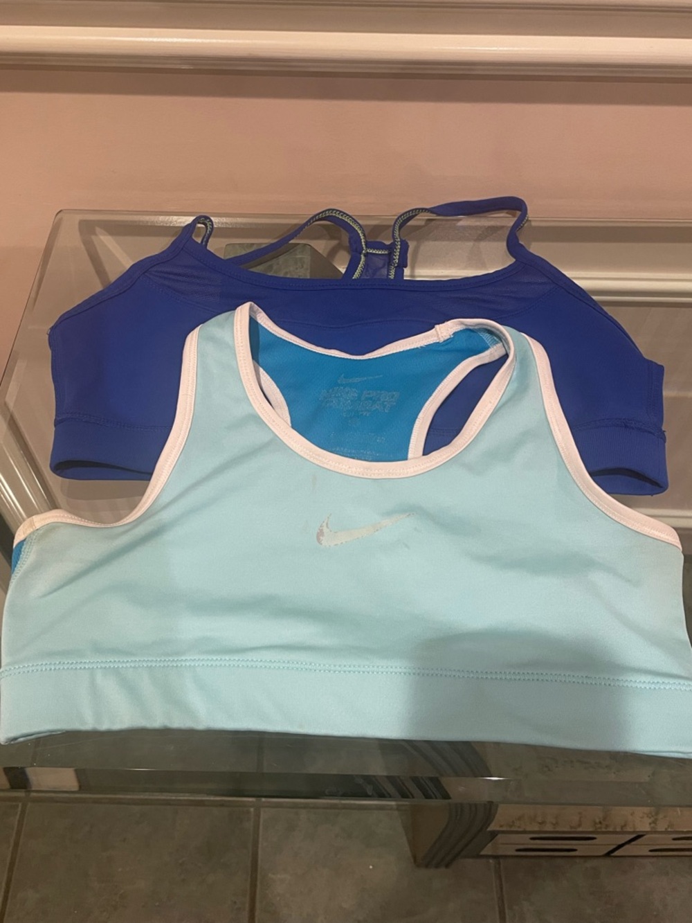 Nike Light Blue & Calvin Klein Royal Blue Sports Bra Duo